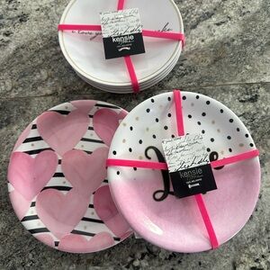 Kensie Pink Heart and Polka Dot Party Plates